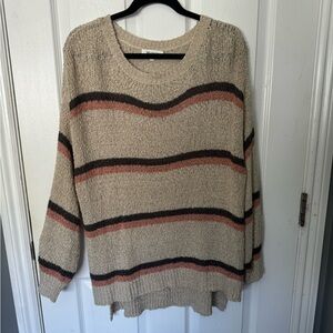 Miracle Beige Striped Sweater